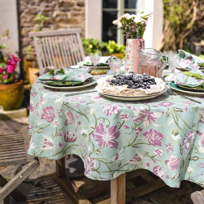Forever England Lulworth Cotton Table Runner - Duck Egg image number 1